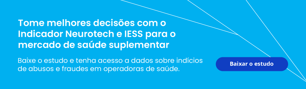 Banner de divulgação do Indicador Neurotech e IESS para o mercado de saúde suplementar, estimulando o download do estudo.